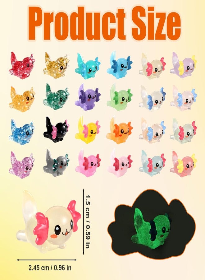 XIHIRCD 24 قطعة من مجسمات الأكسولوتل الصغيرة المصنوعة من الراتنج، 3 أشكال، مجسمات صغيرة مصغرة للأكسولوتل، ألعاب زينة مطاطية صغيرة للأكسولوتل، حيوانات صغيرة لتزيين الأعمال اليدوية والحدائق والمناظر الطبيعية وبيوت الدمى ونباتات الأصص. - Image 2